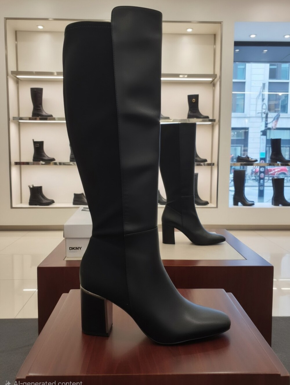 DKNY CILLI KNEE HIGH BLACK BOOTS WOMEN'S SZ 8 EU 38.5 NEW $169